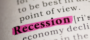 Recession highlighted in pink